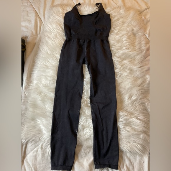 NWOT Free People Good Karma Onesie in Washed Black - Picture 12 of 13